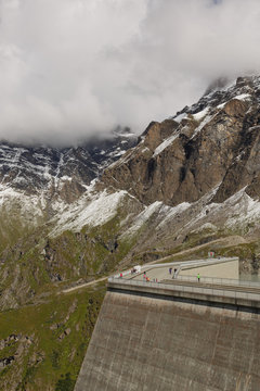 beautiful mountain landscape. Swiss alps with a  Grande Dixence Dam