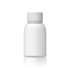 Cool Realistic White plastic bottle.