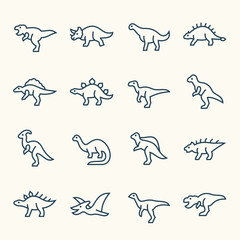 Dinosaurs line icons © missbobbit
