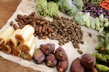 Marché aux légumes de Mahäbalipuram (Tamil Nadu-Inde)