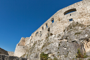 Fototapeta na wymiar Walls of Spis Castle in Slovakia.