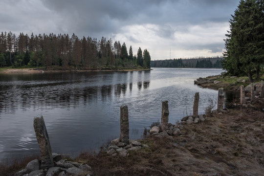 The Silberteich lake  in Harz, Germany