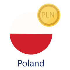 Poland flag and currency
