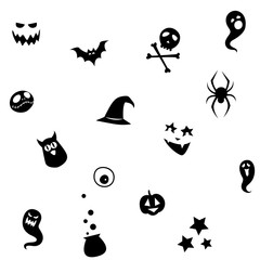 illustration Black white seamless background abstract pattern halloween party