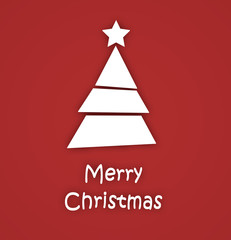 Christmas tree with text "Merry Christmas"