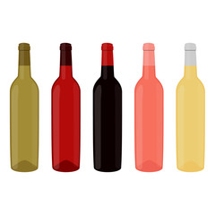Wine bottles vector