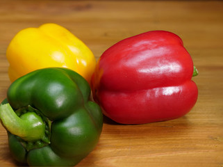 red, green, and yellow pepper