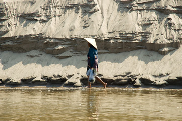 Sand Bar on Mekong River - Laos