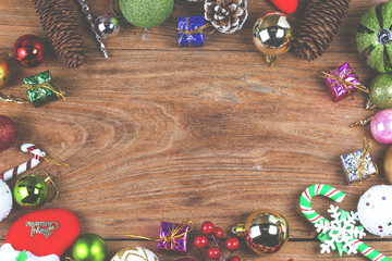 Christmas background with a red ornament, gift box,