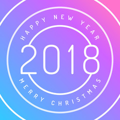 Happy new year 2018 greeting card design
