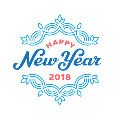 Happy new year 2017 lettering greeting card design