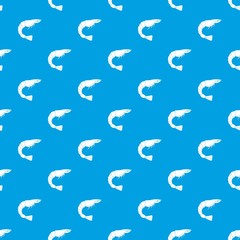 Fresh sea shrimp pattern seamless blue