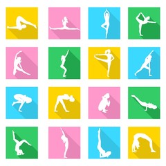 yoga icons set