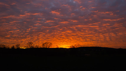 Rote Wolkendecke