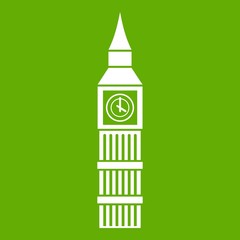 Big Ben clock icon green