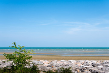sea sand and blue sky background