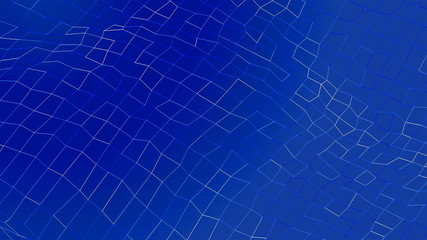 white lines of a net on the blue background low poly