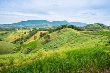 Fototapeta premium Aerial view landscape from the top of mountain