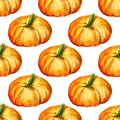 Seamless pattern with pumpkin
