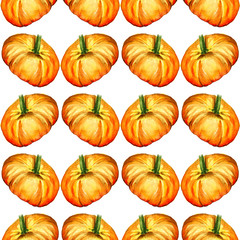 Seamless pattern with pumpkin