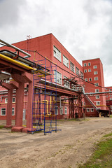 PAVLOVSKY POSAD, RUSSIA - OCTOBER 21, 2017: Brick buildings of the Labzin and Gryaznov Weaving Manufactures Association of the early 20th century
