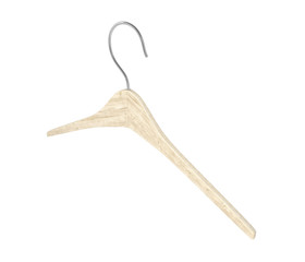 Wooden clothes hanger illustration of Classic Clothes Hanger isolated on white 3d