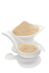 Ashwagandha powder on white background