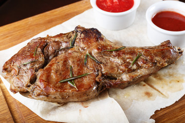 ribeye steak with sauce