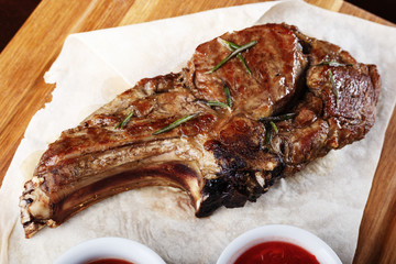 ribeye steak with sauce