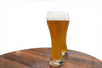 Two glasses of weizen beer