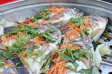 Steamed fish at street food