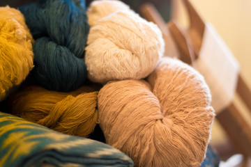 Hand-woven cotton in blue