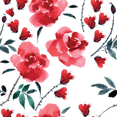 Seamless pattern with roses