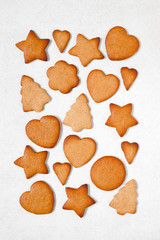 Various ginger cookies on the table