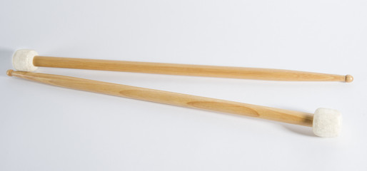 Drum sticks, isolated, on background.