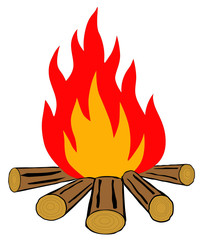 Bonfire on a white background vector eps 10