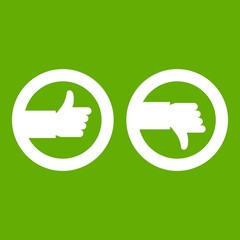 Signs hand up and down icon green
