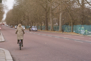 Riding a bicycle