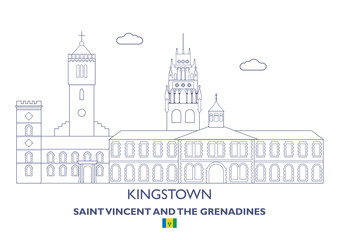 Fototapeta na wymiar Kingstown City Skyline, Saint Vincent and the Grenadines