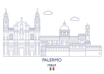 Fototapeta na wymiar Palermo City Skyline, Italy