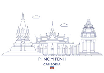 Obraz premium Phnom Penh City Skyline, Cambodia