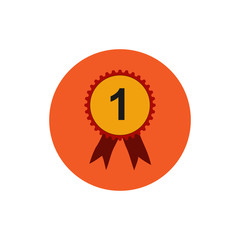 Ribbon of the first place round icon vector