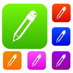 Pencil with eraser set color collection