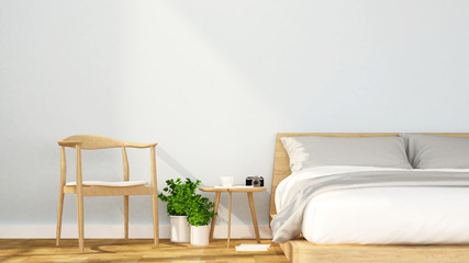 bedroom and relax area in apartment or hotel - Interior design - 3D Rendering