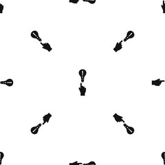 A finger pointer and light bulb pattern seamless black