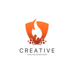 Technology shield logo.