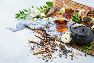 Selection of japanese chinese herbal masala tea teapot