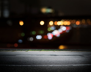 Bokeh city lights road