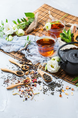 Selection of japanese chinese herbal masala tea teapot