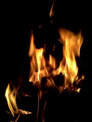 Fototapeta premium Fire Burning on Black